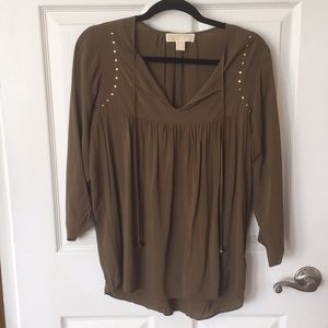 Michael Kors Olive Green Blouse, XS, like new